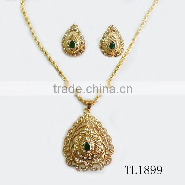 Wholesale African Jewelry Sets 18k Jewelry Display Set Arabic Bridal Necklace Set