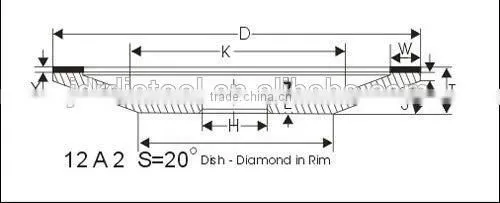 12 A2-20Degree Diamond Grinding Dish Wheel photo-3