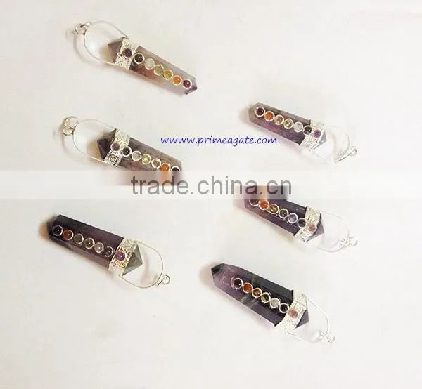 Amethyst Double Point Chakra Pendants | Chakra Crystal Pendants For Sale