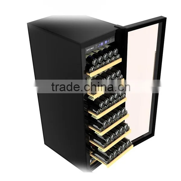 SICAO New Compressor Wine Cellar Cooler Double Layer Glass Door Wine Refrigerators With AC100~240V photo-4