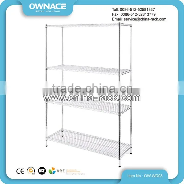 NSF Adjustable Boltless Chrome Plated Wire Shelving System photo-3