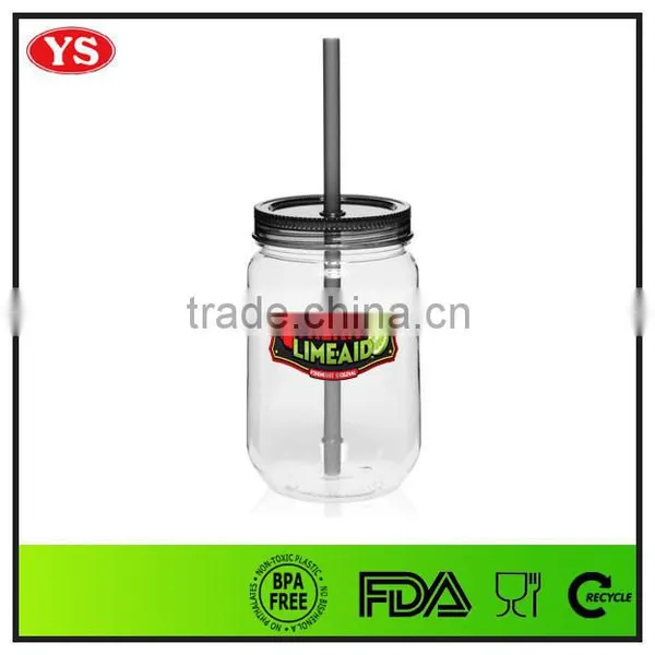 Jumbo 24 oz Clear Plastic Mason Jar Without Handle photo-5