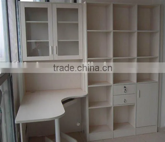 Steel Glass Book Rack Crockery Cabinet