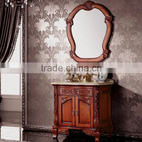 WTS3044 49 Inch American Style Antique Bathroom Cabinet Floor Standing Solid Carved Sink Bathroom Vanity Cabinets Combinatio photo-5