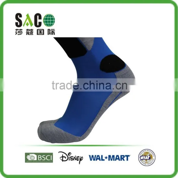 Fashion Free Terry Grey Melange &blue Knee High Sports Socks photo-2