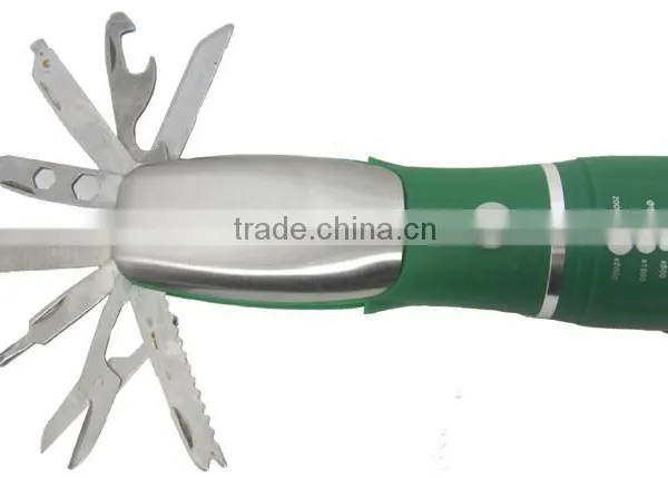 2016 new arrival ! plastic flashlight With 8 different tools led light torch