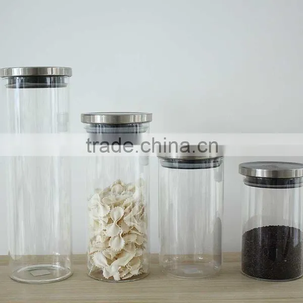 Wholesale Handmade Glassware High Borosilicate Clear Glass Cookie Jar 1200ml N6047 photo-2