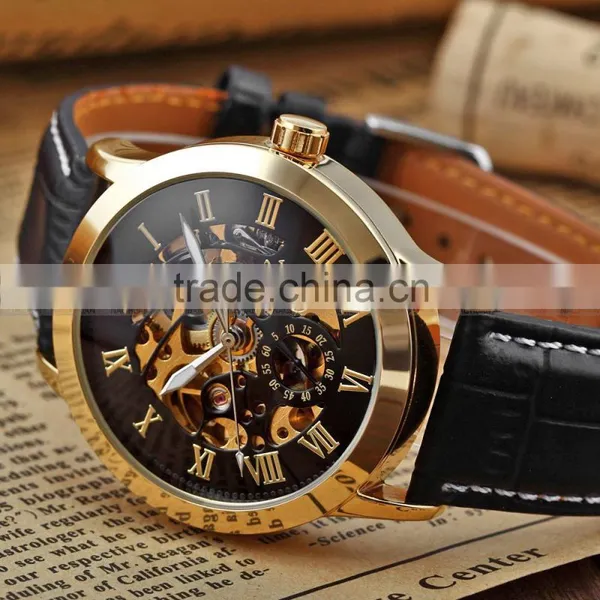 Mens Luxury Roman Dial Automatic Mechanical Stainless Steel Skeleton Sport Watch photo-4