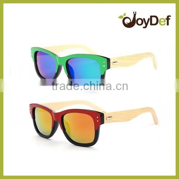Newest Design Bamboo Sunglasses With PC Frame Wooden Sunglasses Spring Arms Small Order photo-2
