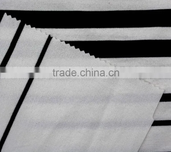 High Quality Polyester Viscose Spandex Stripe Ponte Roma Fabric Textile photo-2