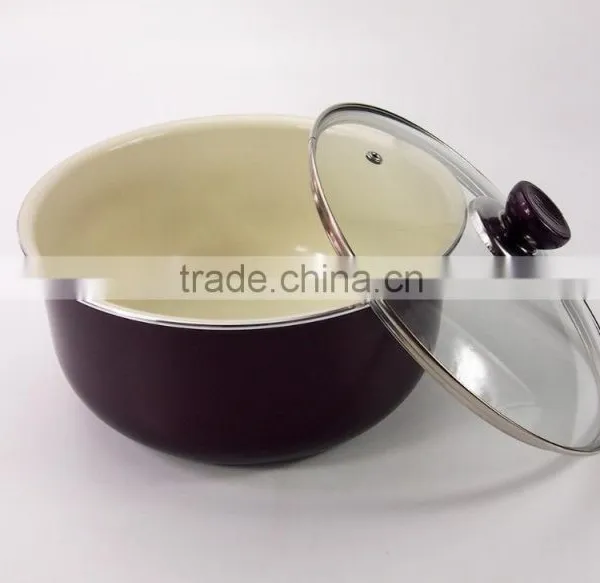 5pcs Burgundy Non-stick Die Casting Aluminum Cookware Set Removable Handles photo-4