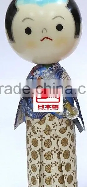 Japanese Wooden HandCrafted Samurai Kokeshi Doll photo-2