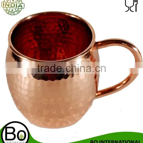 100% Pure Copper Moscow Mules Barrel Hammered Mug photo-2