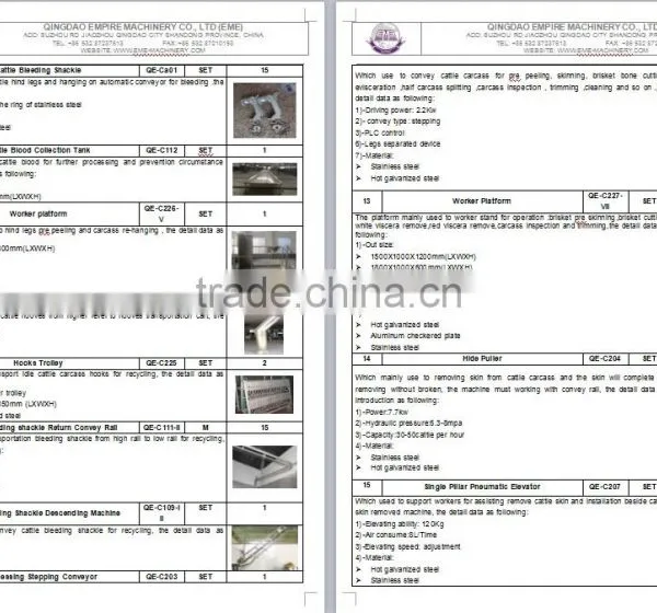 Hight Quality Second Hand Cattle and Sheep Slaughterhouse Project For Slaughter Line Equipment photo-2