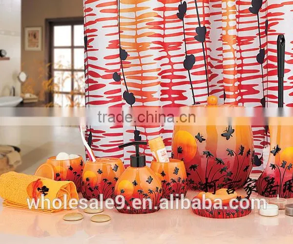 Resin Black Bathroom Sets 7pcs, Trash Can, Toothbrush Rack, Soap Dish, Candle Holder, photo-2