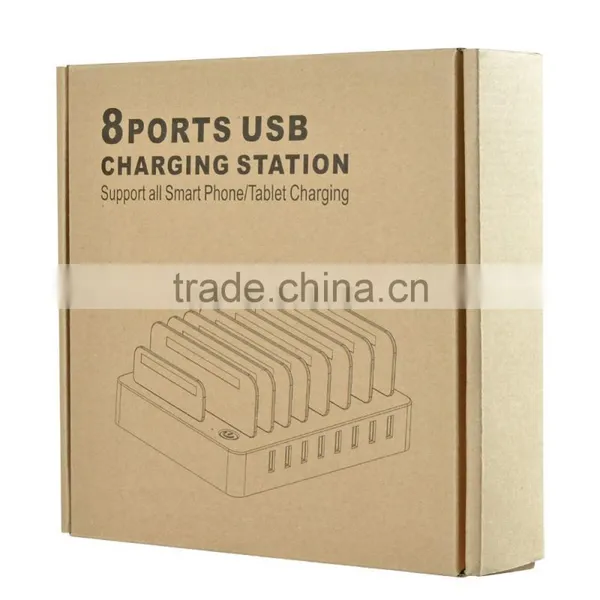 New 8 Ports Charging Station 8*2.4A USB Charger With Stand and Switch Docking Station for Mobile Phones and Tablet PC White EU photo-6