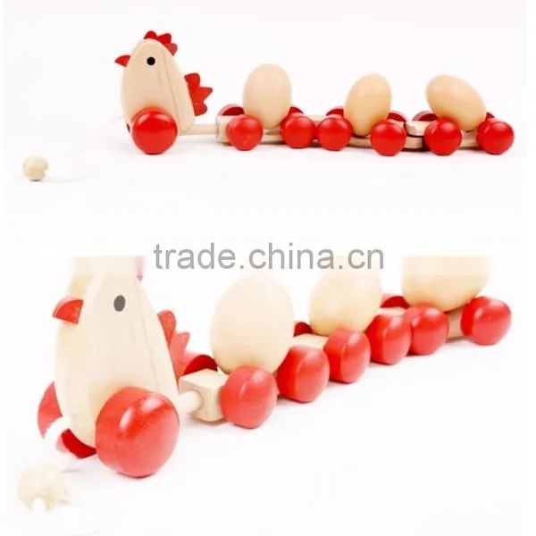 Chicken and Egg Pull Along Toy;classic Wooden Construction for Hours of Fun photo-5