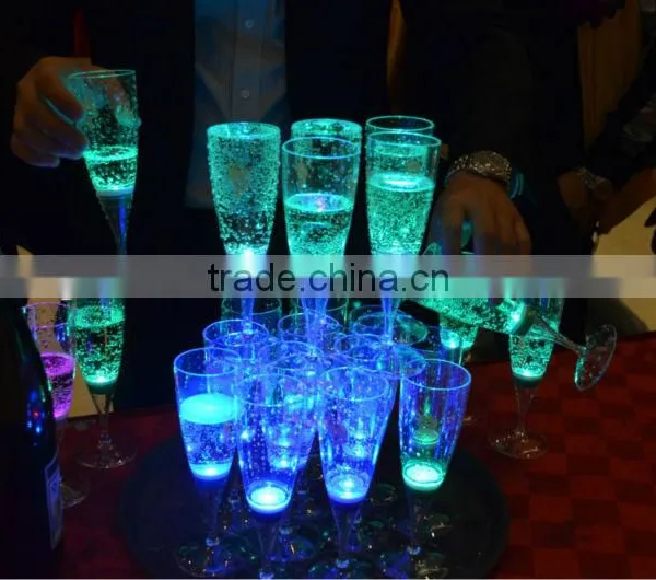 Custom Led Cup Glow Lighting Multicolor Promotional Stock Led Champagne Glass photo-2