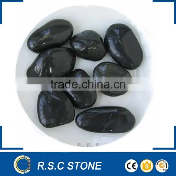 Black Polished Gravel Pebble Stone photo-3