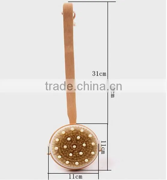 Cy301 Extra Long Curved Handle Wooden Back & Bath Brush With Natural Bristle and Massage photo-6