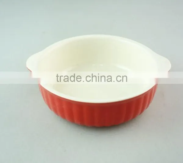 Glazed Ceramic Bake Plate With Handles, Durable Ceramic Bakeware photo-3