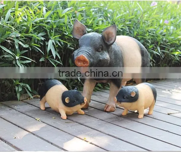Garden Decoration Lifelike Animal Figurine Life Size Pig Statue photo-2