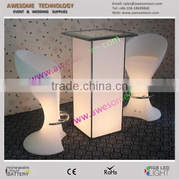 Square Glow Highboy Cocktail Table / Acrylic Glass Cocktail Table photo-4