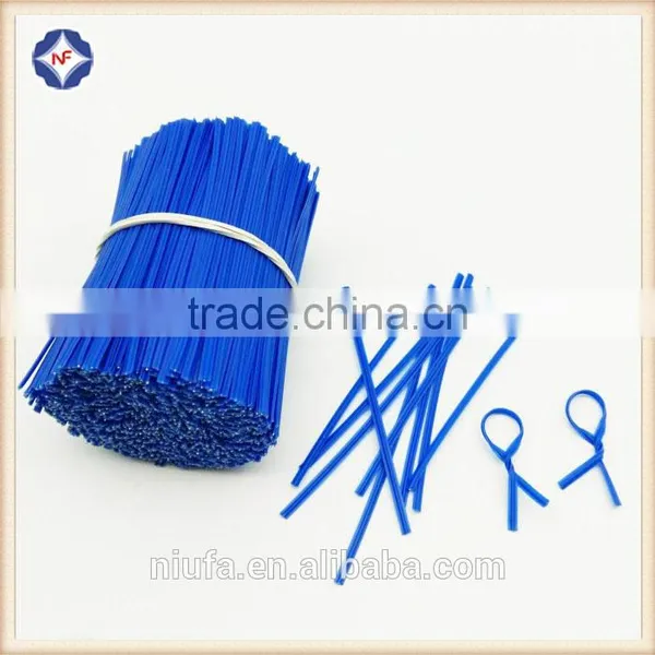 Packaging Materials Single Wire Flat Plastic Coated Twist Tie photo-5