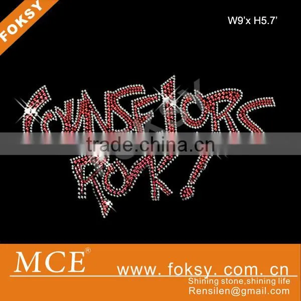 Counselors Rok Custom Rhinestone Hot Fix Motifs, Hot Fix Stone Transfer