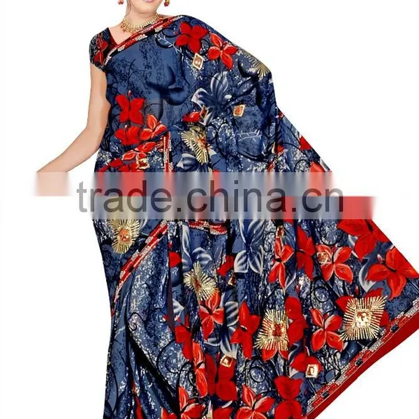 Printed Styles Saree With Blouse photo-2
