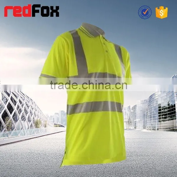 T-shirt With Aztec Print Short Sleeve Reflective Safety T-shirt for Worker Safety Yellow T-shirt photo-2