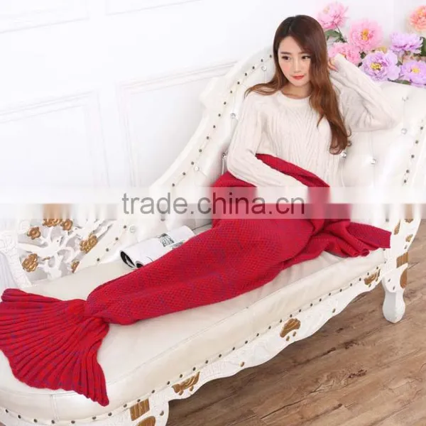 Wholesale 2016 High Quality Winter Knitted Mermaid Tail Blanket photo-5