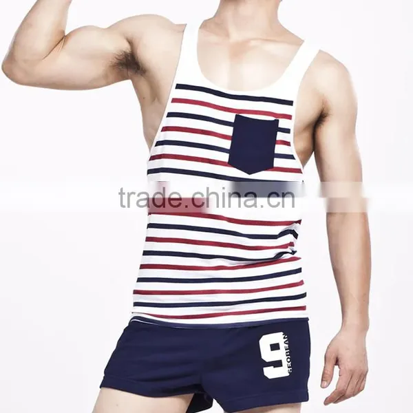OEM Mens Classic Stripe Athletic Tank Tops