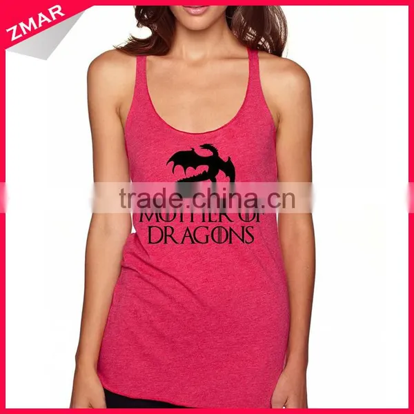 Women 100 Cotton New Model Wholesale Custom Silk Screen Printed Tank Top