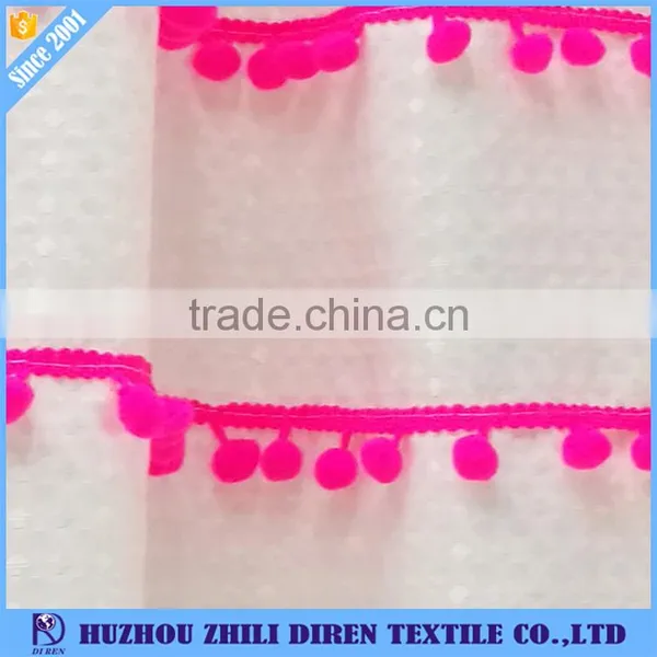 Hot Selling Wholesale 100% Polyester Showerproof Curtains With Dyeing Tassel photo-3