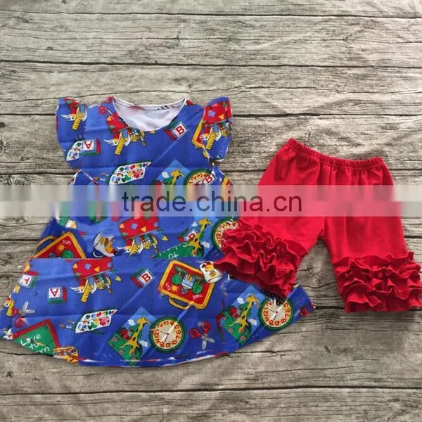 Most fashional wholesale girl boutique outfit set new arrival back to school sets photo design