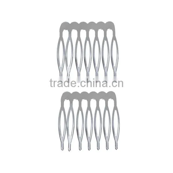 Iron Based Alloy Hair Clips Findings Rectangle Silver Tone 39mm x 37mm photo-3