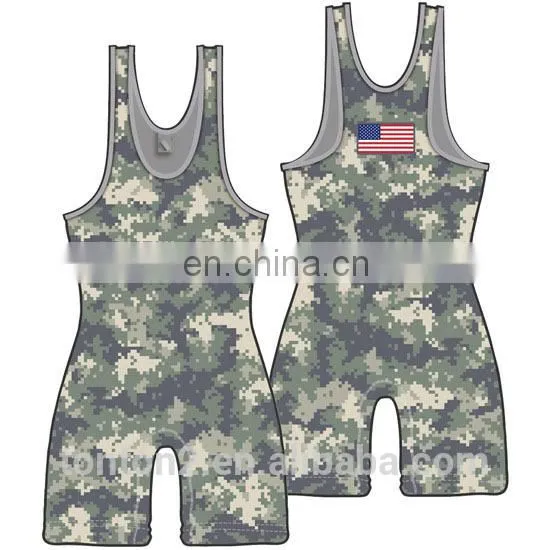 Cheap Sublimated Camo Singlet Wrestling Singlet for Sale photo-2