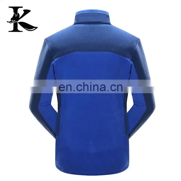 Outdoor Sport Wear Blue Plain Zip up Windbreaker Warm Polar Fleece Jacket for Men photo-2