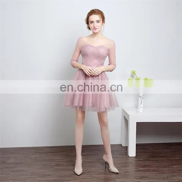 HS1612 Knee Length Short Cheap Wedding Bridesmaid Dress 2016 Custom Made 100% Real Images photo-2