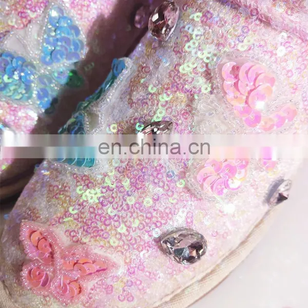 Aidocrystal Hot Sale Short Height Women Ankle Winter Snow Shoes Pink Bling Cute Wedge Boots for Girls photo-2