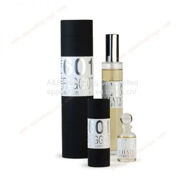 High Quality Mini Black Cosmetic Packaging Paper Tube, Luxury Essential Oil Box photo-3
