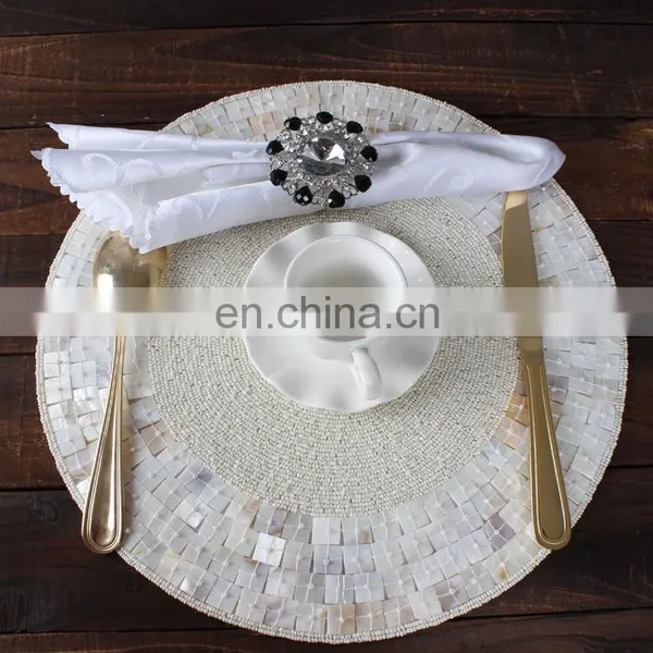 New Arrival Glass Beads Shell Placemat