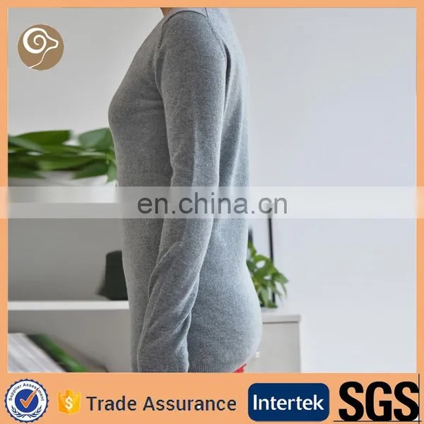 Women Wholesale Knitted v Neck Cashmere Sweater for Sale photo-2