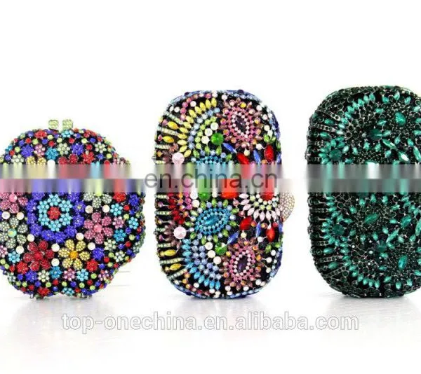 2015 Colorful Luxury Clutch Purse Crystal Stone Evening Bag photo-4