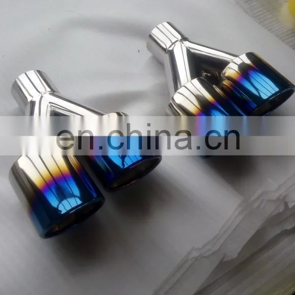 Rolled Slanted Angle Cut Oval 304 Stainless Steel Racing Car Round Resonated Rolled Titanium Exhaust Pipe Tip photo-5