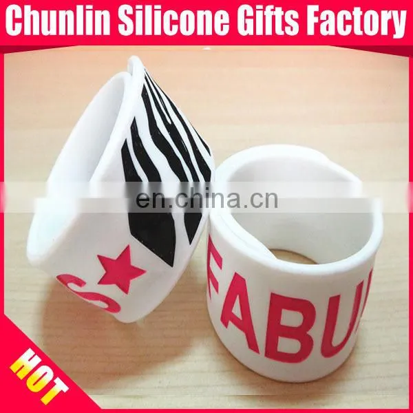 Debossed With Color Filled Silicone Slap Bracelet photo-6