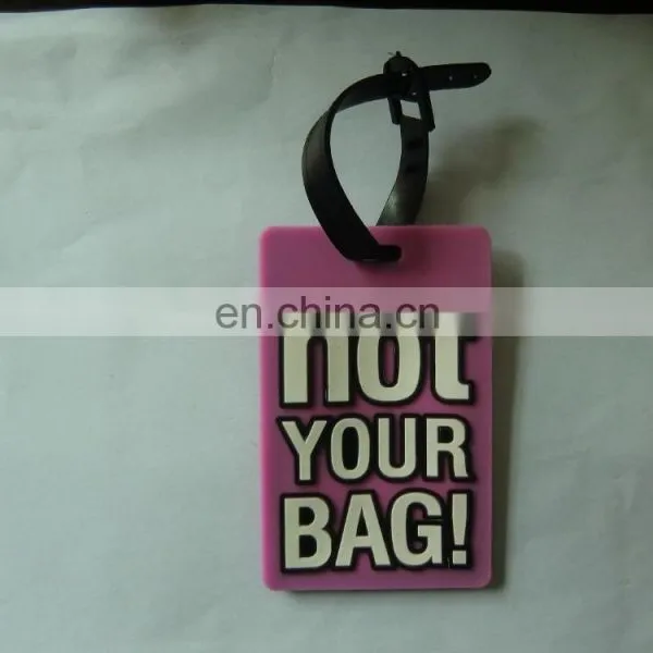 Custom Made Rubber Luggage Tag With Words photo-2