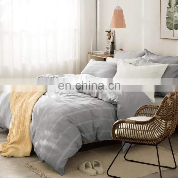 Fashion Comfortable Super King Anti-Wrinkle Cotton Linen Blended Super King Quilt Duvet Cover Set photo-2