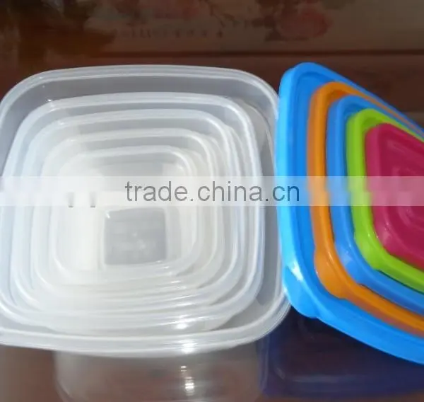 Popular 5 Pcs Set Square Plastic Food Storage Container / Food Storage Box photo-2